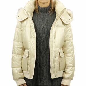 Abercrombie & Fitch Puffer Jacket, Cream, M